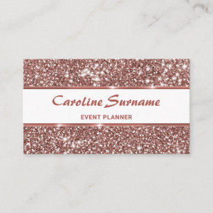 Imitate Rose Gold Glitzer Eventplaner Girl Chic Visitenkarte
