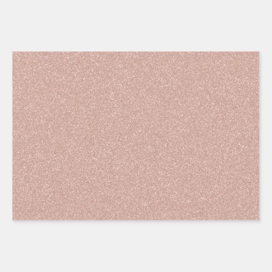 Imitate Rose Gold Glitzer Geschenkpapier Set (Vorderseite)