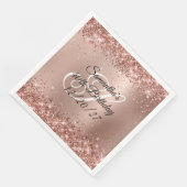 Imitate Rose Gold Glitzer Glam Gradient 40. Geburt Serviette (Ecke)
