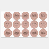 Imitate Rose Gold Glitzer Hochzeit Vielen Dank Etiketten (Blatt)