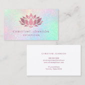 Imitate Rose Gold Glitzer Lotus Blume Visitenkarte (Vorne/Hinten)