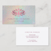 Imitate Rose Gold Glitzer Lotus Blume Visitenkarte (Vorne/Hinten)