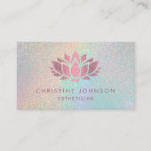 Imitate Rose Gold Glitzer Lotus Blume Visitenkarte (Vorderseite)