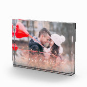 Imitate Rose Gold Glitzer Mr. & Mrs. custom Foto (Rechts)