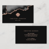 Imitate Rose Gold Glitzer Muschel Visitenkarte (Vorne/Hinten)