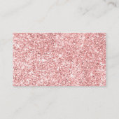 Imitate Rose Gold Glitzer Nageltechniker Schwarz  Visitenkarte (Rückseite)