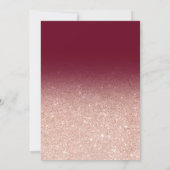Imitate Rose Gold Glitzer ombre burgundy Sweet 16 Einladung (Rückseite)