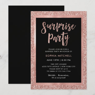 Imitate Rose Gold Glitzer Party Einladung