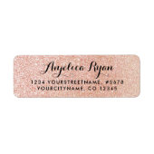 Imitate Rose Gold Glitzer Rücksendeadresse (Vorne)