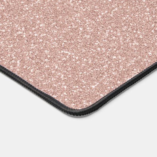 Imitate Rose Gold Glitzer Schreibtischunterlage (Ecke)