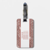 Imitate Rose Gold Glitzer Textur Look & Custom Tex Gepäckanhänger (Rückseite vertikal)