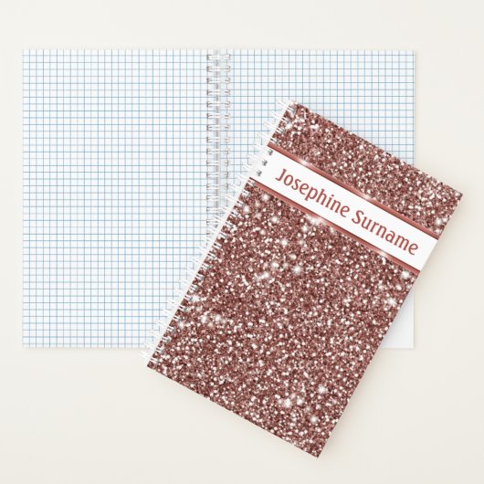 Imitate Rose Gold Glitzer Textur Look & Custom Tex Notizblock (Innen)