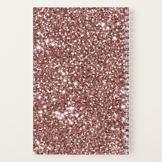 Imitate Rose Gold Glitzer Textur Look & Custom Tex Notizblock (Rückseite)