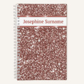 Imitate Rose Gold Glitzer Textur Look & Custom Tex Notizblock (Vorderseite)