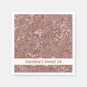 Imitate Rose Gold Glitzer Textur Look & Custom Tex Serviette (Vorderseite)