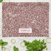 Imitate Rose Gold Glitzer Textur Look & Individuel Geschirrtuch (Gefaltet)