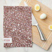 Imitate Rose Gold Glitzer Textur Look & Individuel Geschirrtuch (Viertel Falte)