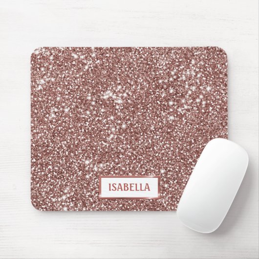 Imitate Rose Gold Glitzer Textur Look & Individuel Mousepad (Mit Mouse)