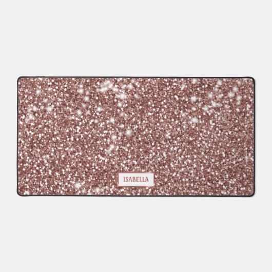 Imitate Rose Gold Glitzer Textur Look & Individuel Schreibtischunterlage (Vorderseite)