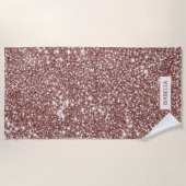 Imitate Rose Gold Glitzer Textur Look & Individuel Strandtuch (Vorderseite)