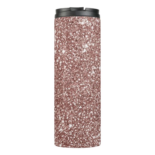 Imitate Rose Gold Glitzer Textur Look & Individuel Thermosbecher (Rückseite)