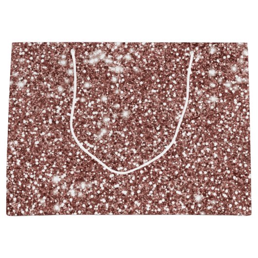 Imitate Rose Gold Glitzer Texture Look-like Design Große Geschenktüte (Vorderseite)