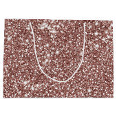 Imitate Rose Gold Glitzer Texture Look-like Design Große Geschenktüte (Rückseite)
