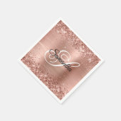 Imitate Rose Gold Glitzer und Extravagantes Monogr Serviette (Ecke)