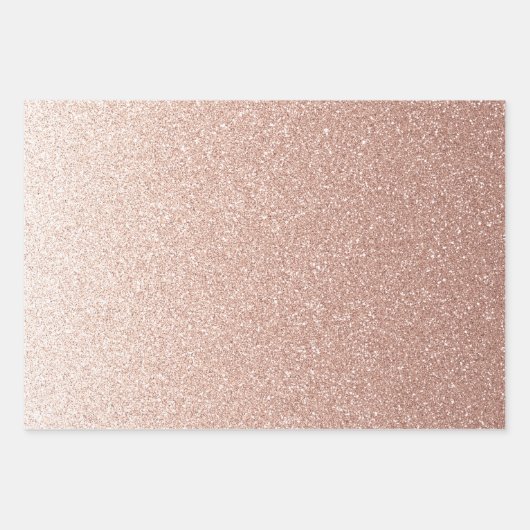 Imitate Rose Gold Gradient Glitzer Geschenkpapier Set (Vorderseite 2)