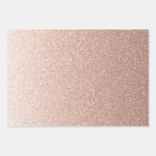 Imitate Rose Gold Gradient Glitzer  Geschenkpapier Set
