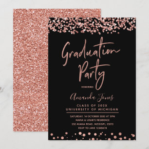 IMITATE ROSE GOLD Graduation Party Einladung