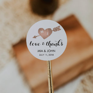 Imitate Rose Gold Herzlichen Dank Gastgeschenk Hoc Runder Aufkleber