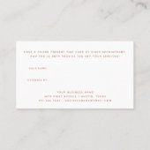 Imitate Rose Gold in White Modern Script Empfehlungskarte (Rückseite)