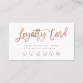 Imitate Rose Gold in White Modern Script Treuekarte (Vorderseite)