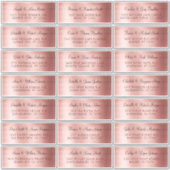 Imitate Rose Gold Individuelle Hochzeitsadressen L Aufkleber (Vorderseite)