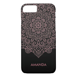 Imitate Rose Gold Intricate Lace Mandala schwarz Case-Mate iPhone Hülle