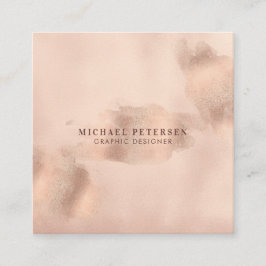 Imitate Rose Gold Kupferfolie | Grafikdesigner Quadratische Visitenkarte