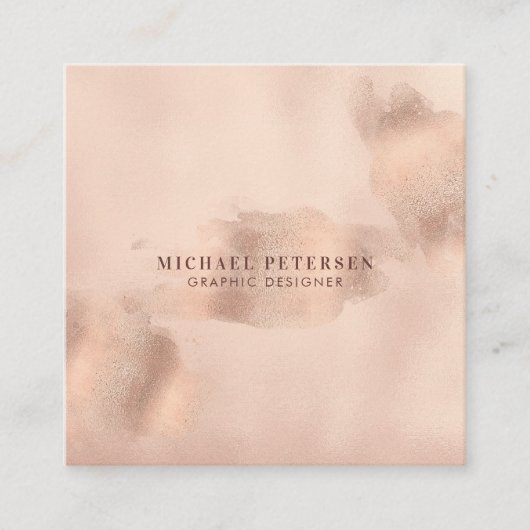 Imitate Rose Gold Kupferfolie | Grafikdesigner Quadratische Visitenkarte (Vorderseite)