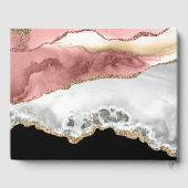 Imitate Rose Gold lebendige chic Edelsteingeode ag Gästebuch (Rückseite)