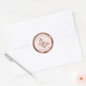 Imitate Rose Gold Look-like Butterfly & Custom Tex Runder Aufkleber (Umschlag)