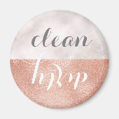 Imitate Rose Gold Marmor Rund saubere Geschirrspül Magnet (Vorne)