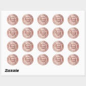 Imitate Rose Gold Merue Weihnachtsfirma Logo Runder Aufkleber (Blatt)