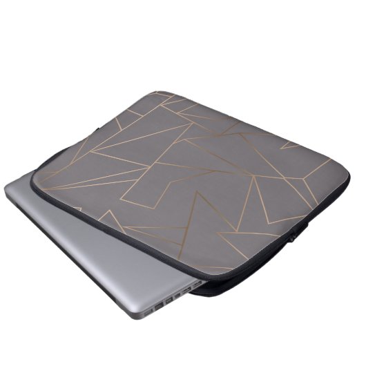 Imitate Rose Gold Moderne minimalistisch geometris Laptopschutzhülle (Vorne Knopf)