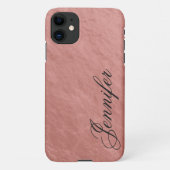 Imitate Rose Gold Nugget Foil Extravaganter Name iPhone Hülle (Rückseite)