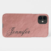 Imitate Rose Gold Nugget Foil Extravaganter Name iPhone Hülle (Rückseite (Horizontal))