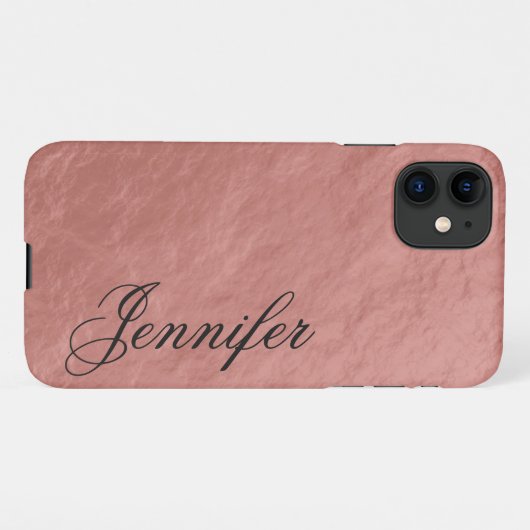Imitate Rose Gold Nugget Foil Extravaganter Name iPhone Hülle (Rückseite (Horizontal))