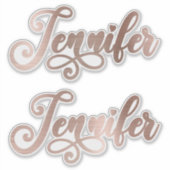 Imitate Rose Gold Ombre Foil Decorative Jennifer Aufkleber (Vorderseite)