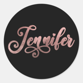 Imitate Rose Gold Ombre Foil Decorative Jennifer Runder Aufkleber