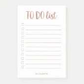 Imitate Rose Gold| Personalisierte Leinen Post-it Klebezettel (Vorderseite)