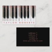 Imitate Rose Gold Pink Dots Pianist Musik Visitenkarte (Vorne/Hinten)